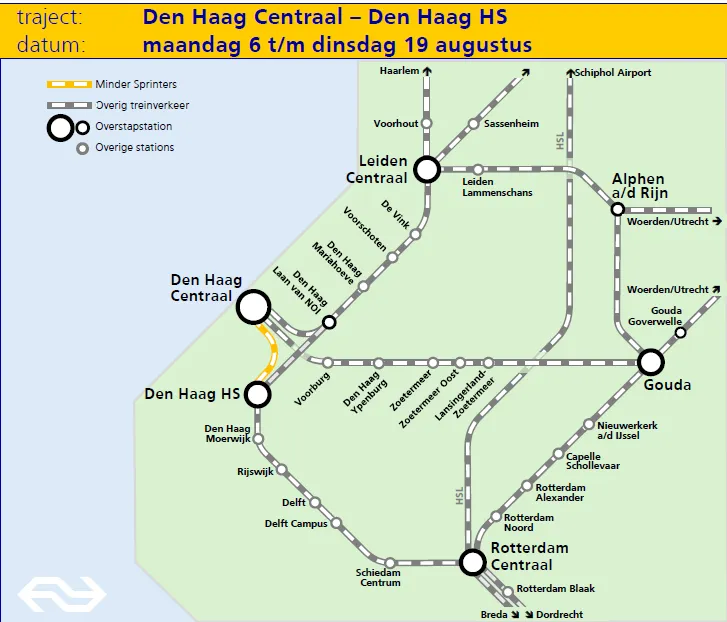 Werkzaamheden Den Haag 6 t/m 19 augustus