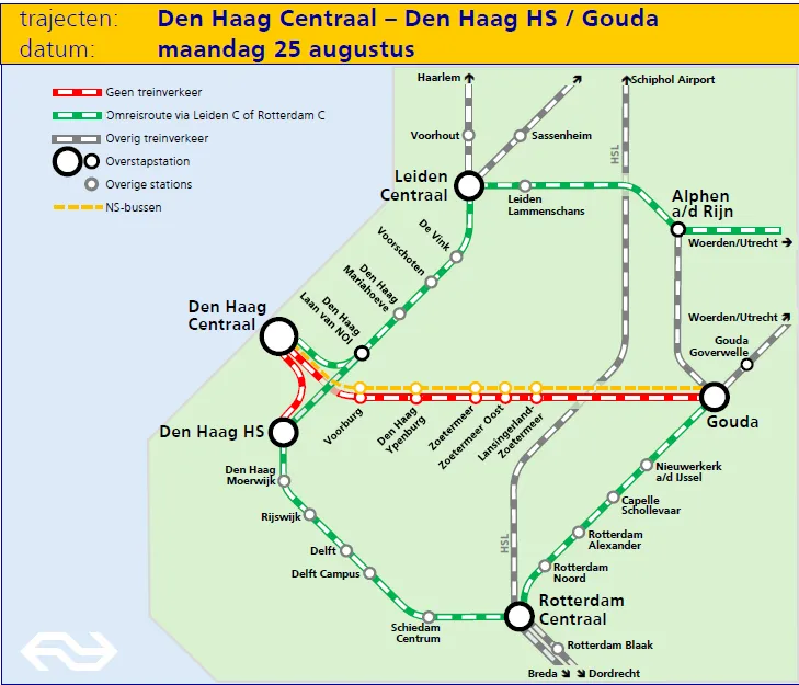Werkzaamheden Den Haag 25 augustus